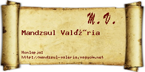 Mandzsul Valéria névjegykártya