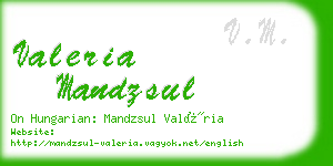 valeria mandzsul business card